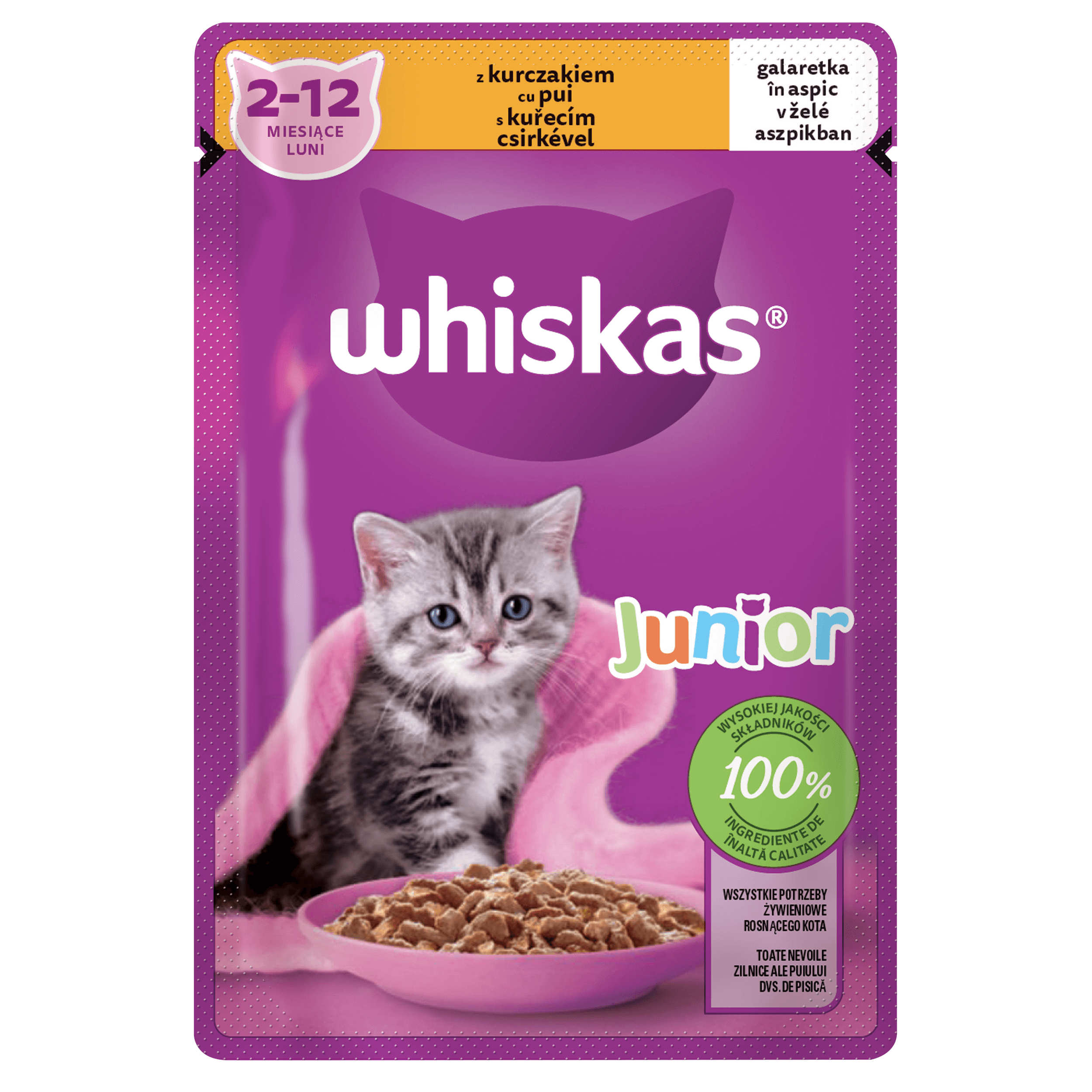 Whiskas Junior kapsička s kuřecím v želé (1x85g)